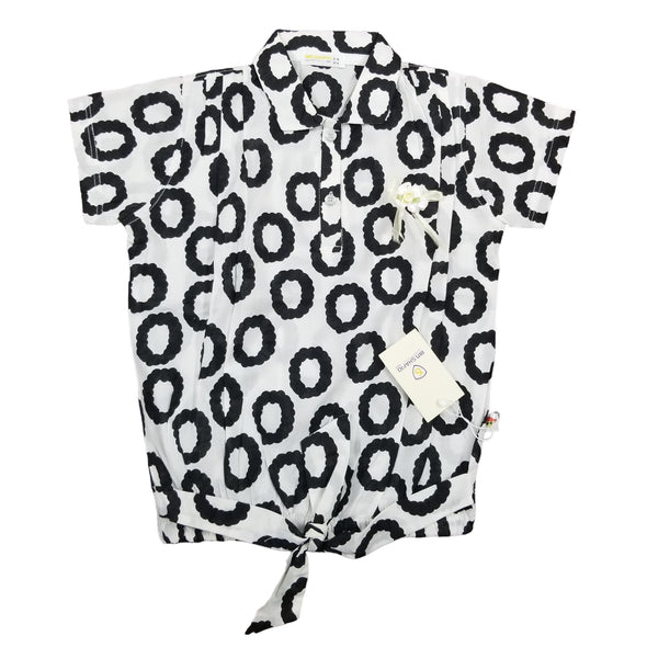 Girls Black White Cotton Top